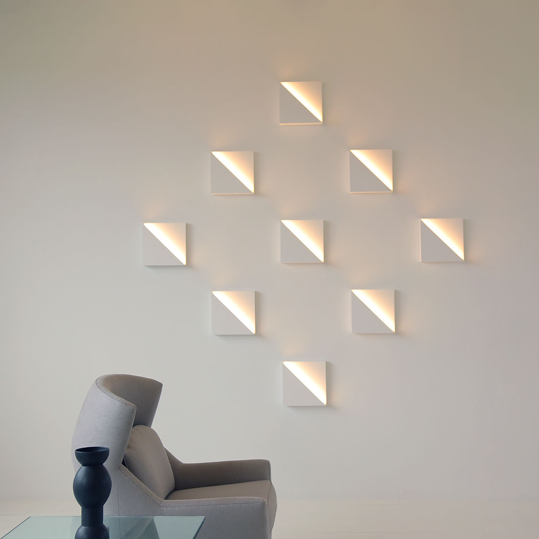 Cycladic Square Sconce Installed